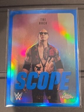 WWE The Rock 'Scope' Holographic Trading Card - Blue Numbered #2 Of 150